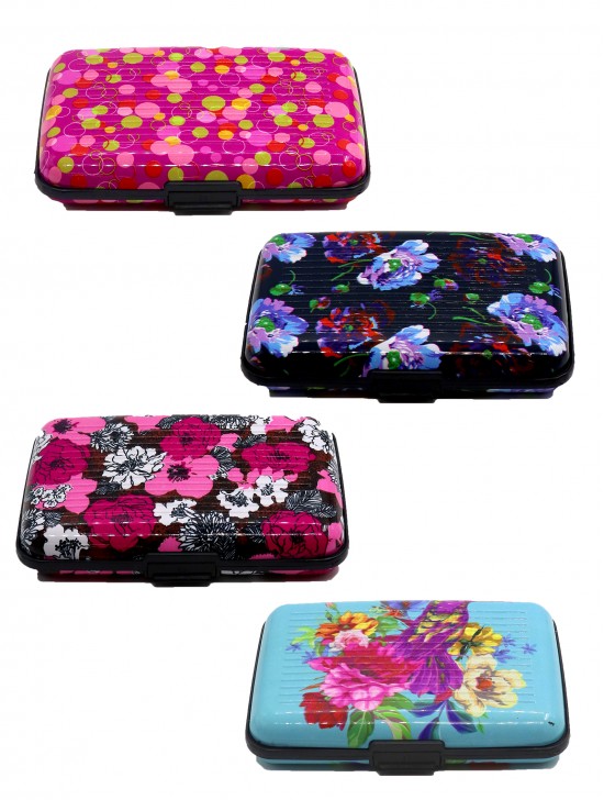 FLORAL PRINT CREDIT CARD HOLDER  4PCS SET (132,123, 115, 124)